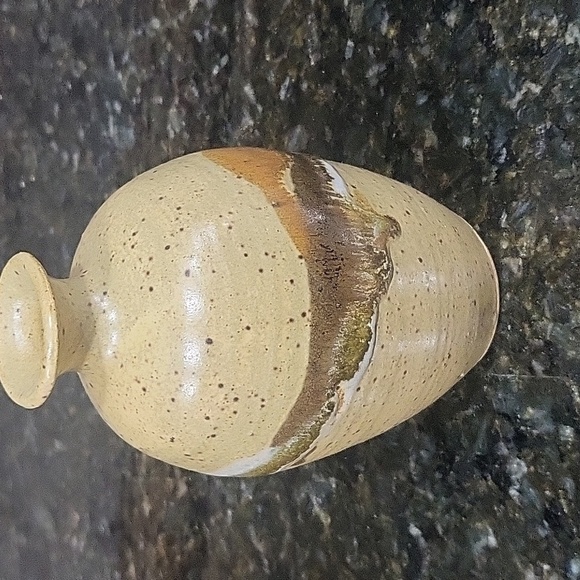 Boho Stoneware Glazed Pottery Vase 6" - Picture 1 of 4